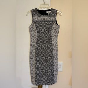 Badgley Mischka Belle Dress Womens Size 2 Black White Snakeskin Animal Print